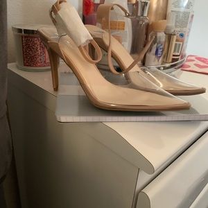 Brand new clear and beige heels